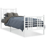 Vidaxl bedframe met hoofd- en voeteneinde metaal wit 80x200 cm