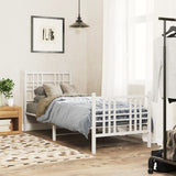 Vidaxl bedframe met hoofd- en voeteneinde metaal wit 80x200 cm
