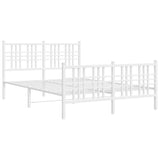 Vidaxl bedframe met hoofd- en voeteneinde metaal wit 140x200 cm