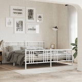 Vidaxl bedframe met hoofd- en voeteneinde metaal wit 183x213 cm