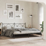Vidaxl bedframe met hoofdbord metaal zwart 200x200 cm