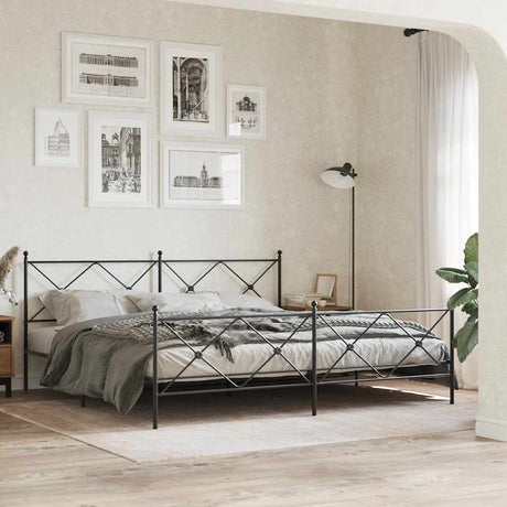 Vidaxl vervangend hoofdbord 193 cm metaal zwart