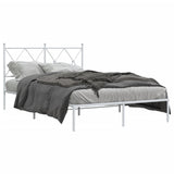 Vidaxl bedframe met hoofdbord metaal wit 120x190 cm
