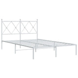 Vidaxl bedframe met hoofdbord metaal wit 120x190 cm