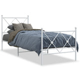 Vidaxl bedframe met hoofd- en voeteneinde metaal wit 80x200 cm