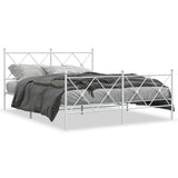 Vidaxl bedframe met hoofd- en voeteneinde metaal wit 150x200 cm