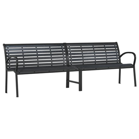 Vidaxl tuinbank dubbel 231 cm staal en hkc zwart
