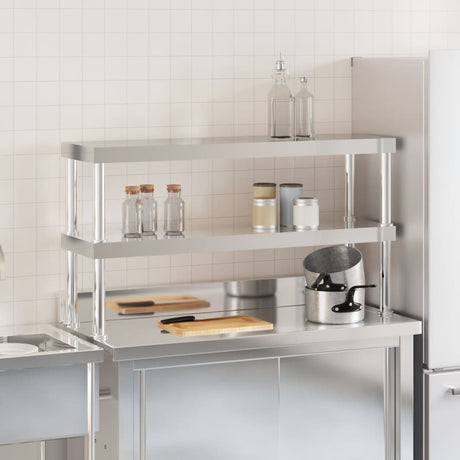 Podwyższenie Vidaxx do stołu roboczego 2-warstwowa stal nierdzewna 110x30x65 cm