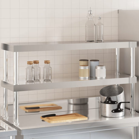 Podwyższenie Vidaxx do stołu roboczego 2-warstwowa stal nierdzewna 110x30x65 cm