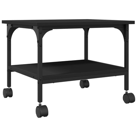Szafka na drukarkę Vidaxx 2-warstwowa 50x40x38 cm przetworzone drewno czarne