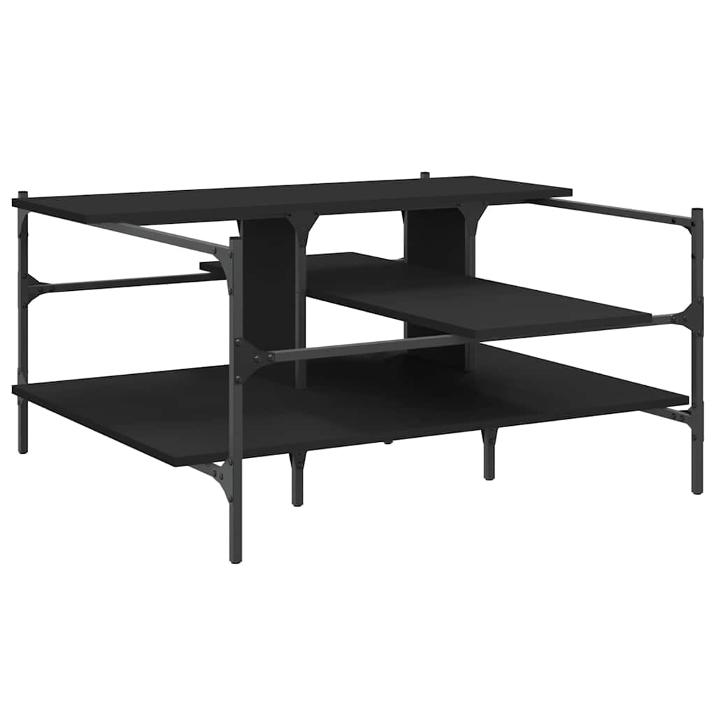 Vidaxl salontafel 100x100x48,5 cm bewerkt  hout zwart