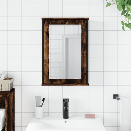Vidaxl badkamerspiegelkast 42x12x60 cm bewerkt hout gerookt eikenkleur