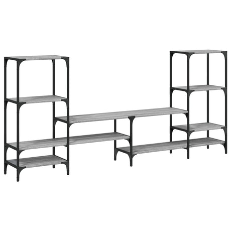 Vidaxl tv-meubel 206,5x28,5x95 cm bewerkt hout grijs sonoma eikenkleur