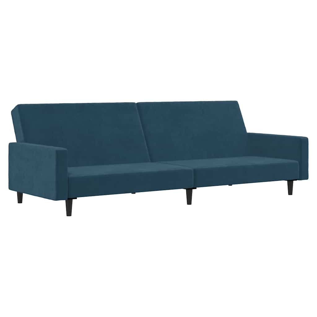 Vidaxl slaapbank 2-zits fluweel blauw