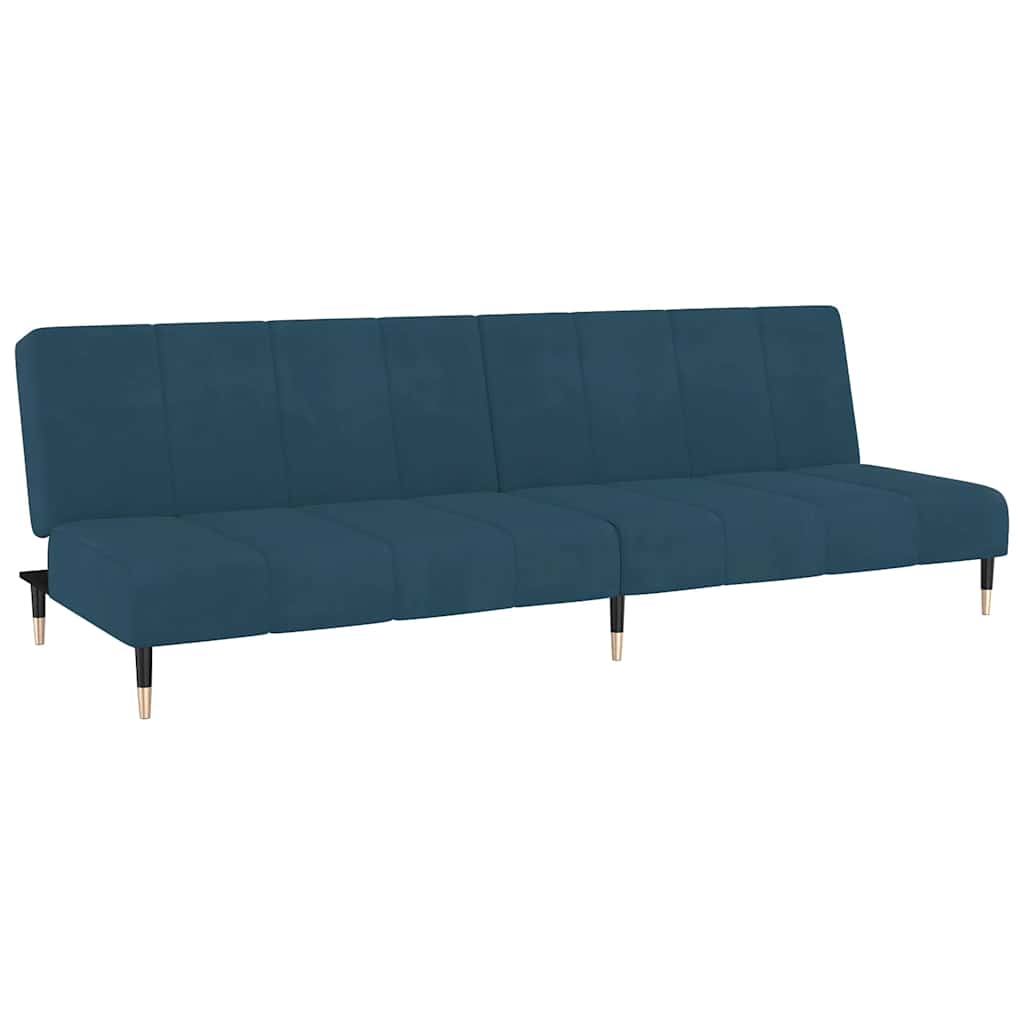 Vidaxl slaapbank 2-zits fluweel blauw