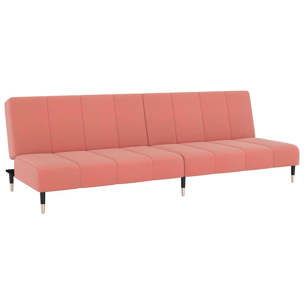 Vidaxl slaapbank 2-zits fluweel roze