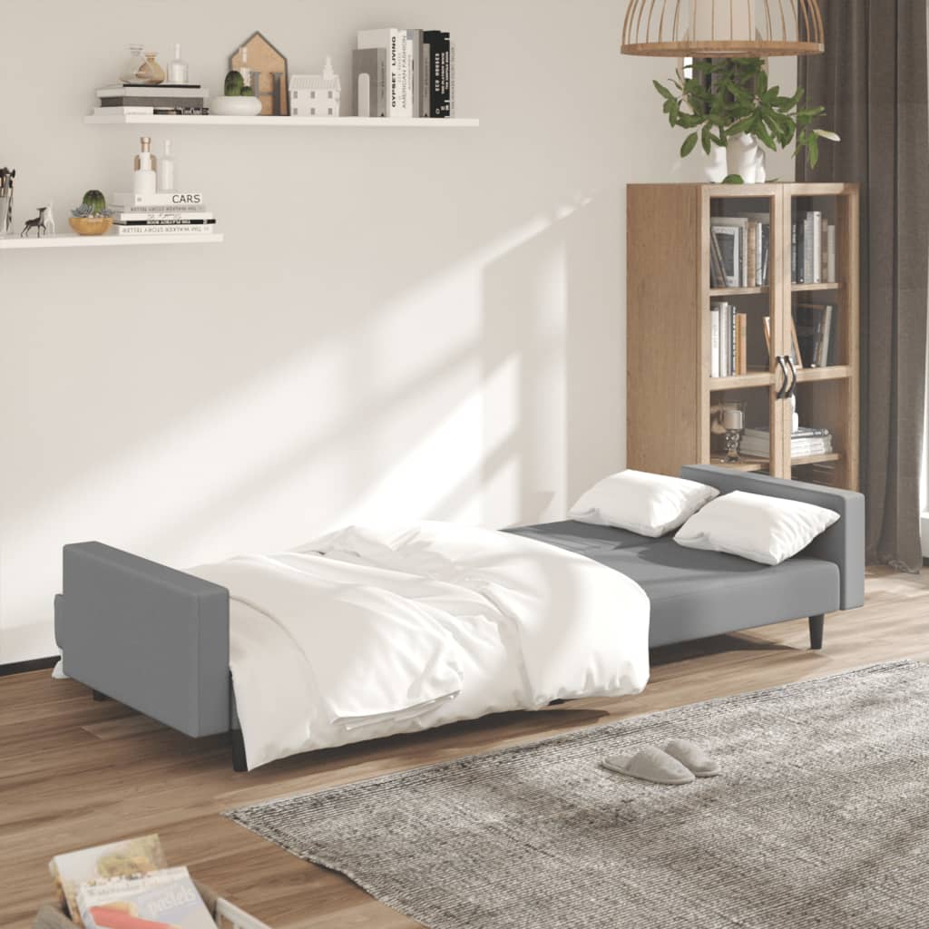 Vidaxl slaapbank 2-zits fluweel lichtgrijs