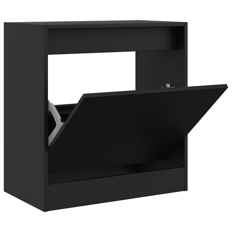 Szafka na buty Vidaxx 60x34x63,5 cm wykończona drewnem w kolorze czarnym