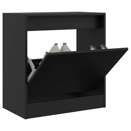 Szafka na buty Vidaxx 60x34x63,5 cm wykończona drewnem w kolorze czarnym