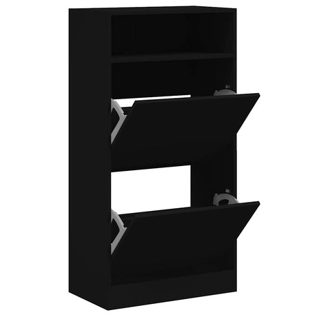 Szafka na buty Vidaxx 60x34x116 cm wykończona drewnem w kolorze czarnym