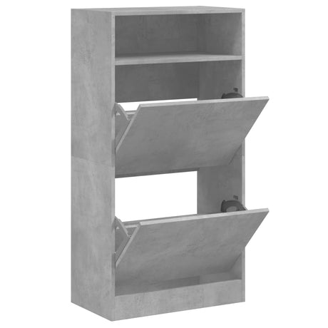 Szafka na buty Vidaxx 60x34x116 cm z drewna konstrukcyjnego, betonu, szara