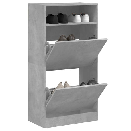 Szafka na buty Vidaxx 60x34x116 cm z drewna konstrukcyjnego, betonu, szara