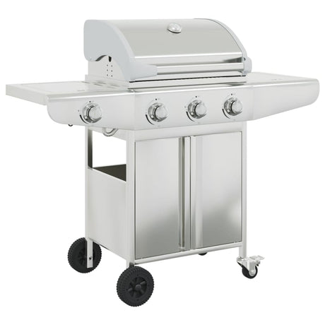 Grill gazowy Vidaxl z 4 palnikami ze stali nierdzewnej w kolorze srebrnym