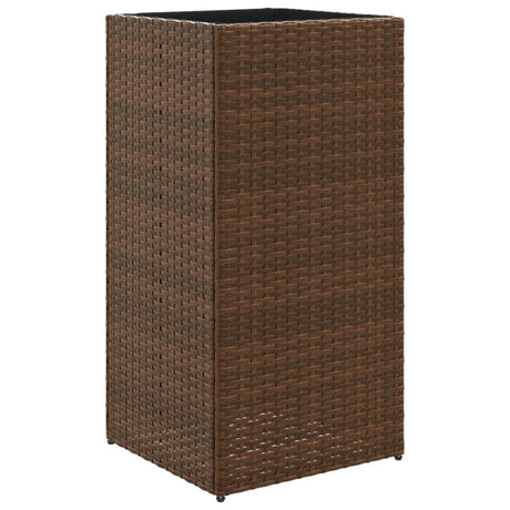 Doniczka Vidaxx 40x40x80 cm polirattan brązowa