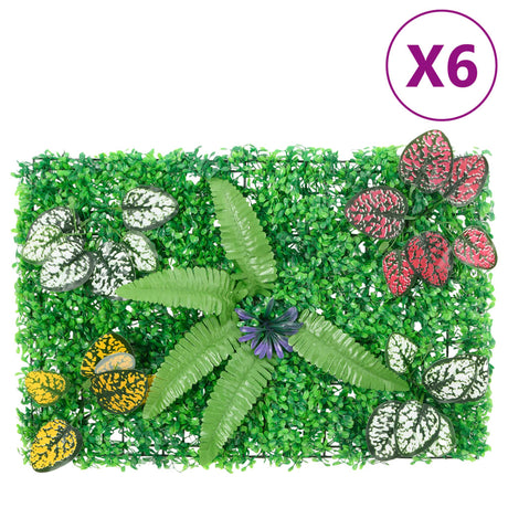 Ogrodzenie Vidaxxl ze sztucznymi roślinami 6 szt. 40x60 cm zielone