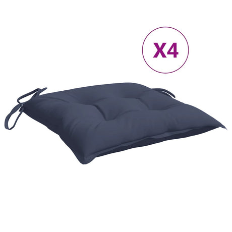 VidaXL Poduszki na krzesła 4 szt. 40x40x7 cm tkanina oxford granatowa