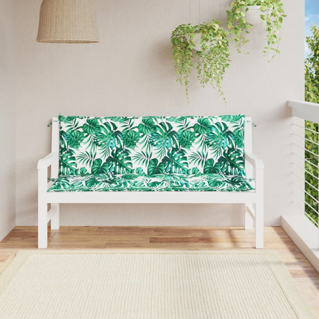 Poduszki na ławkę ogrodową Vidaxx 2 szt. 150x50x7 cm tkanina oxford wzór liści