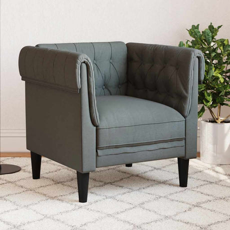 Vidaxl fauteuil chesterfield-stijl stof donkergrijs