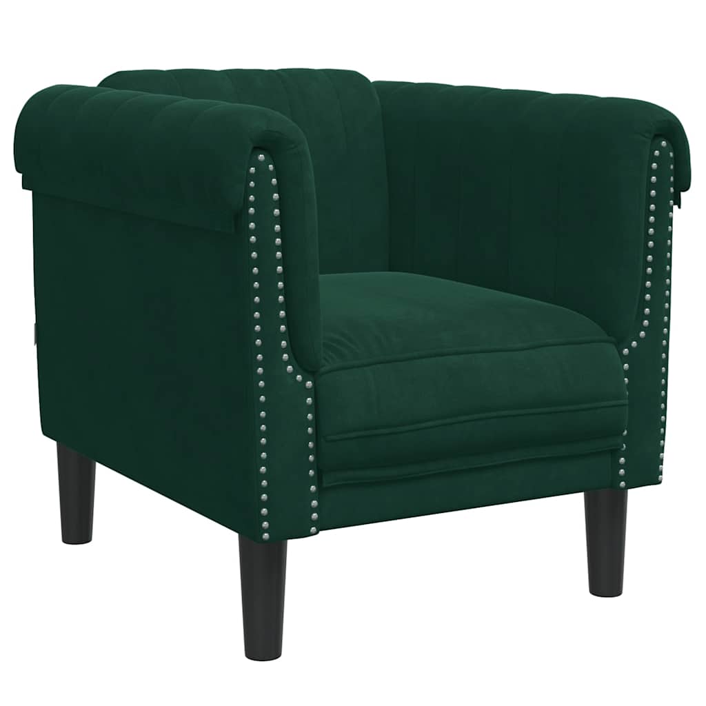 Vidaxl fauteuil fluweel donkergroen