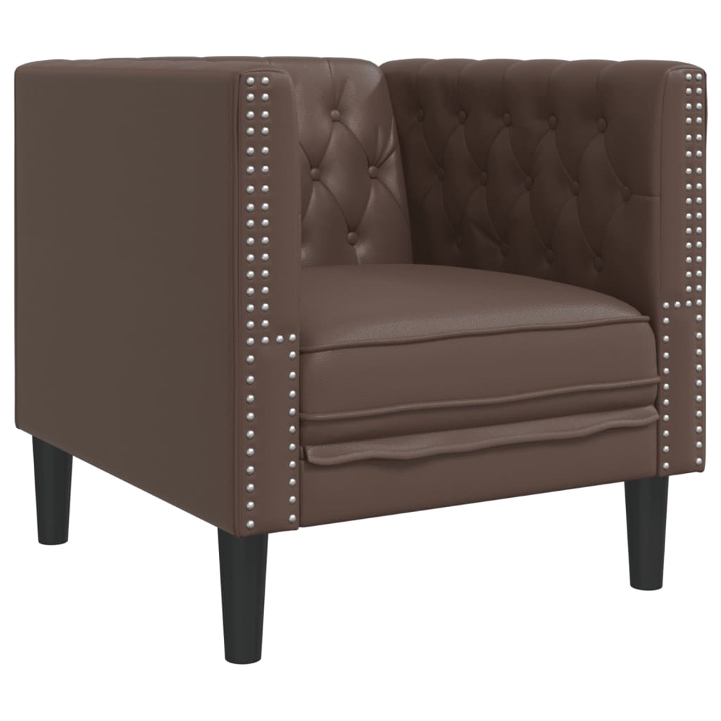 Vidaxl fauteuil chesterfield-stijl kunstleer bruin