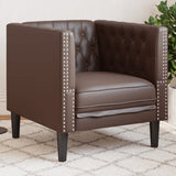 Vidaxl fauteuil chesterfield-stijl kunstleer bruin