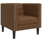 Vidaxl fauteuil chesterfield-stijl kunstsuède bruin