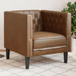 Vidaxl fauteuil chesterfield-stijl kunstsuède bruin