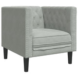 Vidaxl fauteuil chesterfield-stijl fluweel lichtgrijs