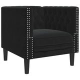 Vidaxl fauteuil chesterfield-stijl fluweel zwart