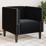 Vidaxl fauteuil chesterfield-stijl fluweel zwart