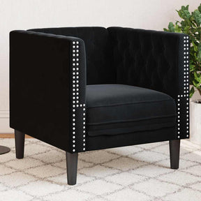 Vidaxl fauteuil chesterfield-stijl fluweel zwart