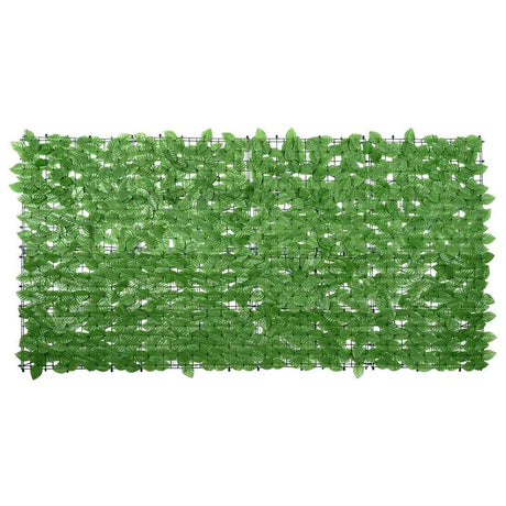 Parawan balkonowy VidaXL z zielonymi liśćmi 200x100 cm