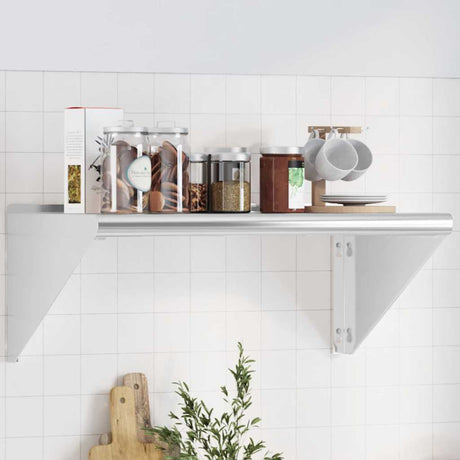 Vidaxl wandschap 75x45x31 cm roestvrijstaal zilverkleurig