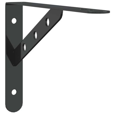 Vidaxl plankdragers 4 st 23,5x2,5x15,5 cm roestvrijstaal zwart