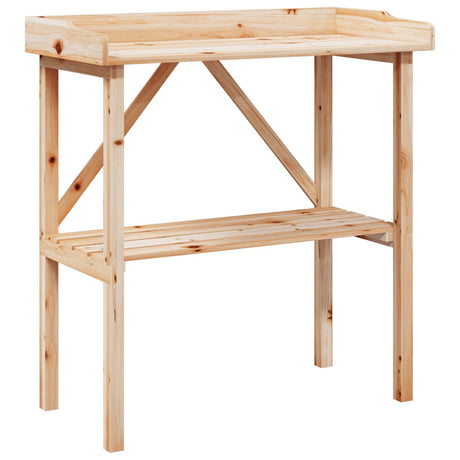 Stół na rośliny Vidaxxl z półką 78x38x82,5 cm z litego drewna sosnowego