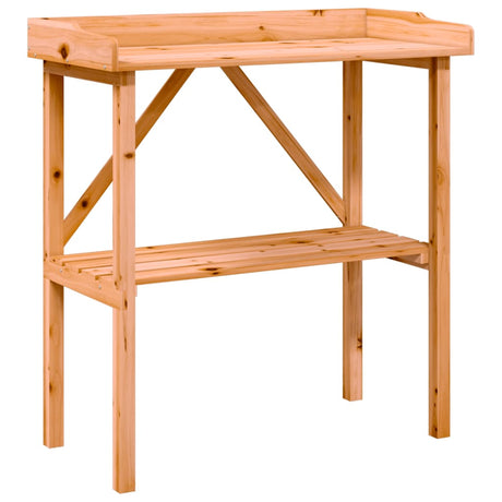Stół na rośliny VidaXL z półką 78x38x82,5 cm, drewno sosnowe w kolorze brązowym