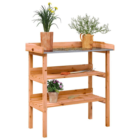 Stół na rośliny Vidaxx z półkami 78x38x82,5 cm drewno sosnowe w kolorze brązowym