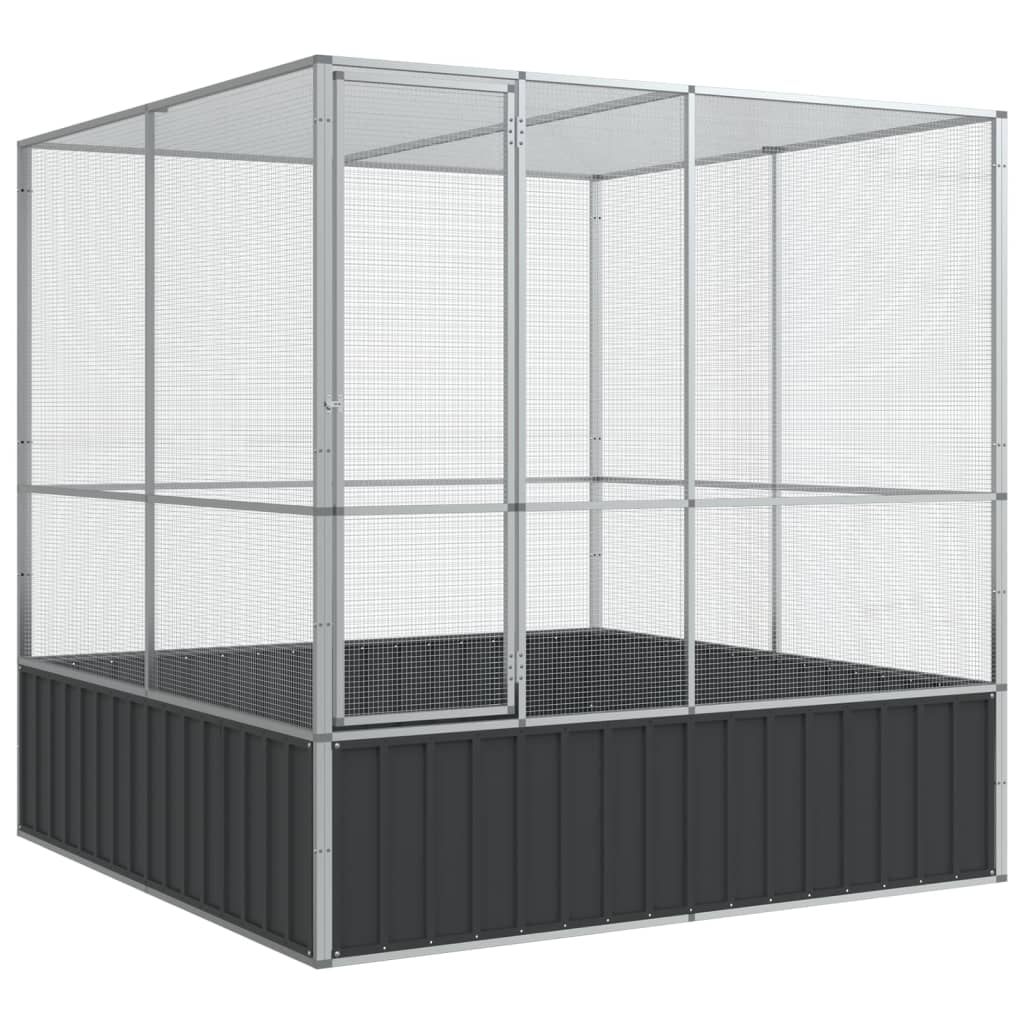 VidaXL Woliera 211x207x212 cm stal srebrna