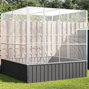 VidaXL Woliera 211x207x212 cm stal srebrna