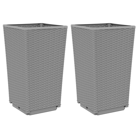 Donice Vidaxx 2 szt. 32,5x32,5x57 cm polipropylen jasnoszary